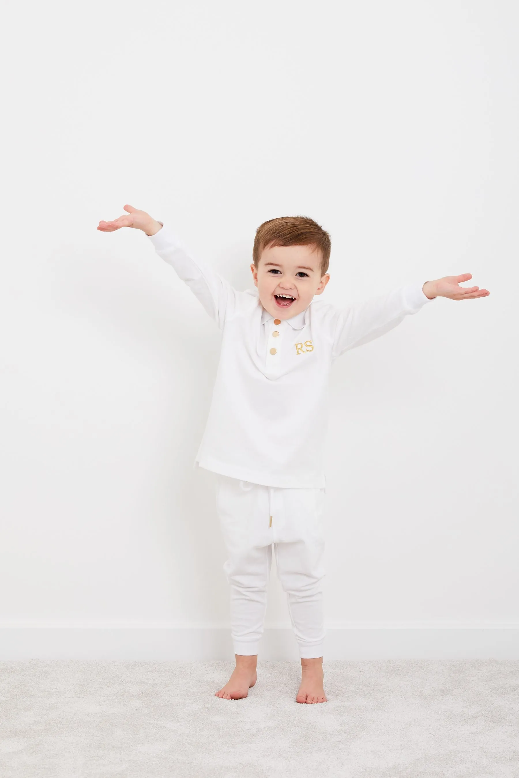 Personalised Children's Long Sleeve Tracksuit Set - White