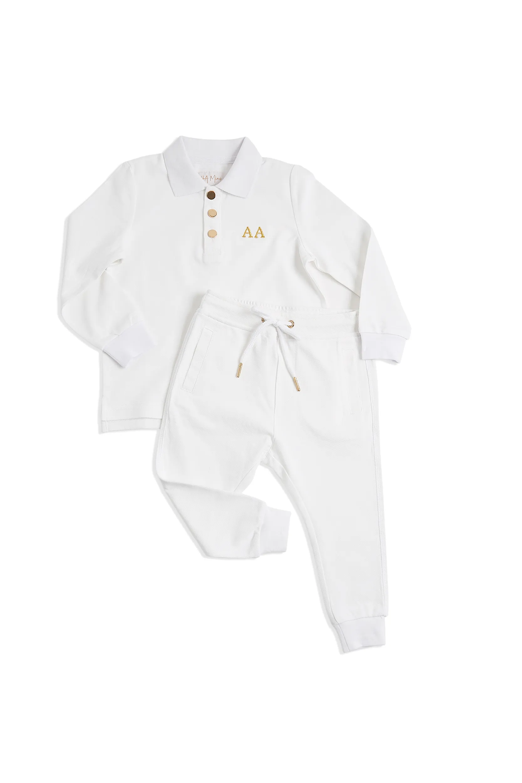 Personalised Children's Long Sleeve Tracksuit Set - White