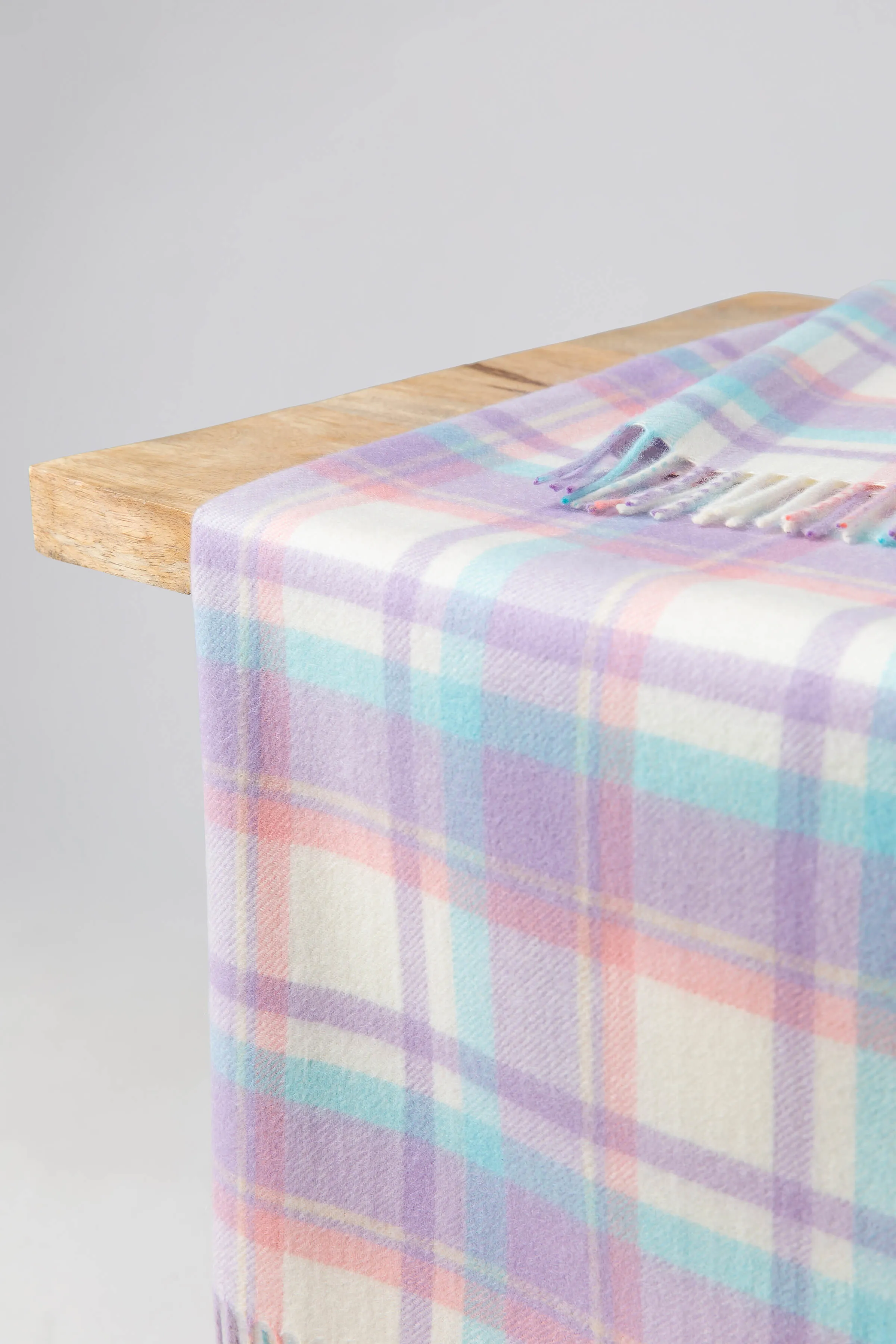 Pink Check Cashmere Baby Blanket