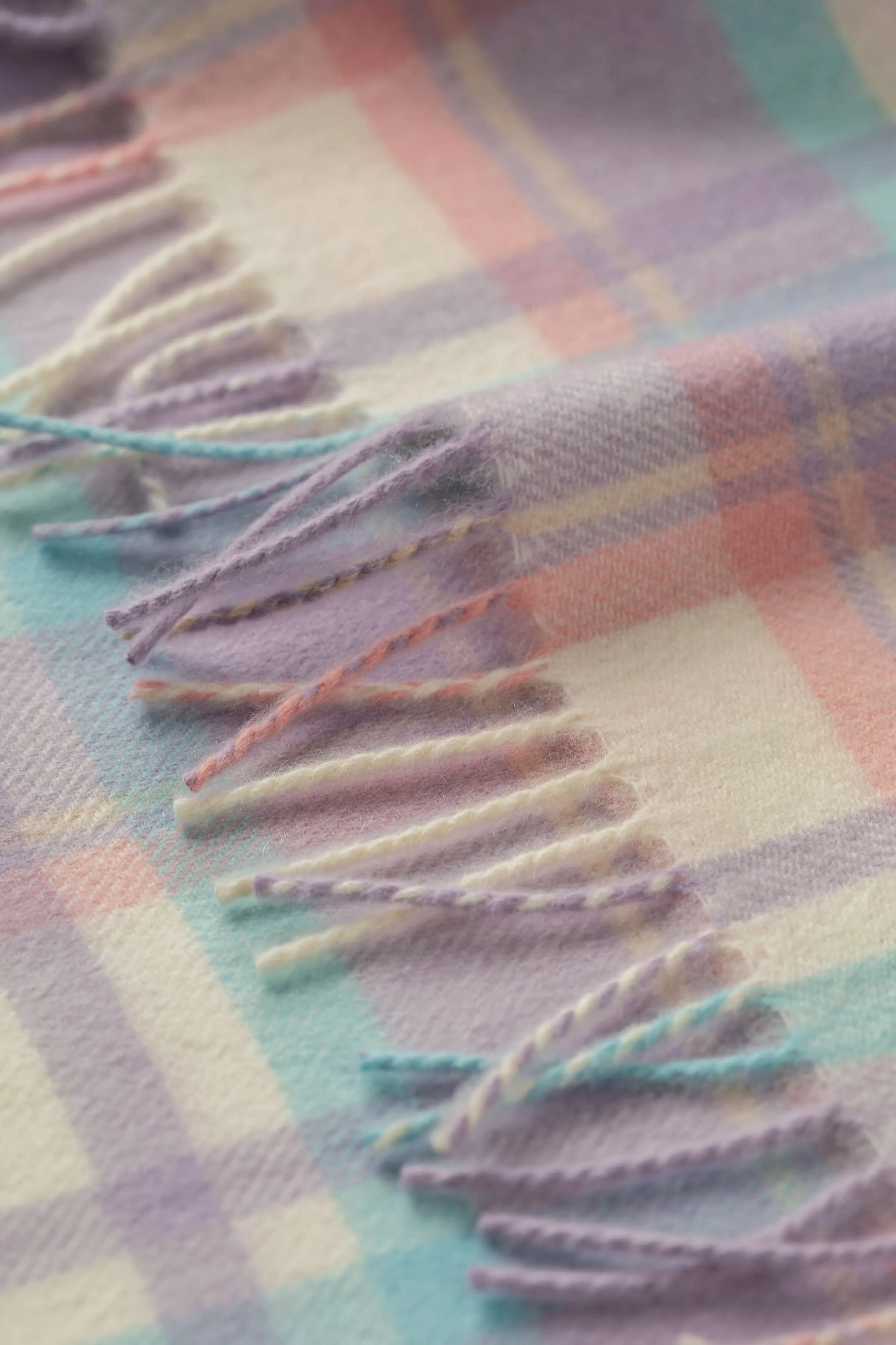 Pink Check Cashmere Baby Blanket