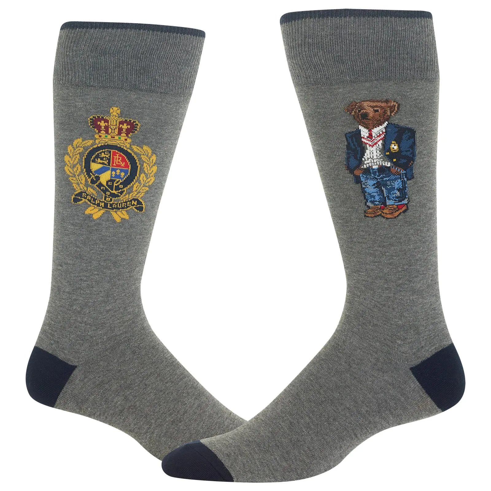 Polo Ralph Lauren Men's Blazer Bear And Crest Solid Casual Dress Sock