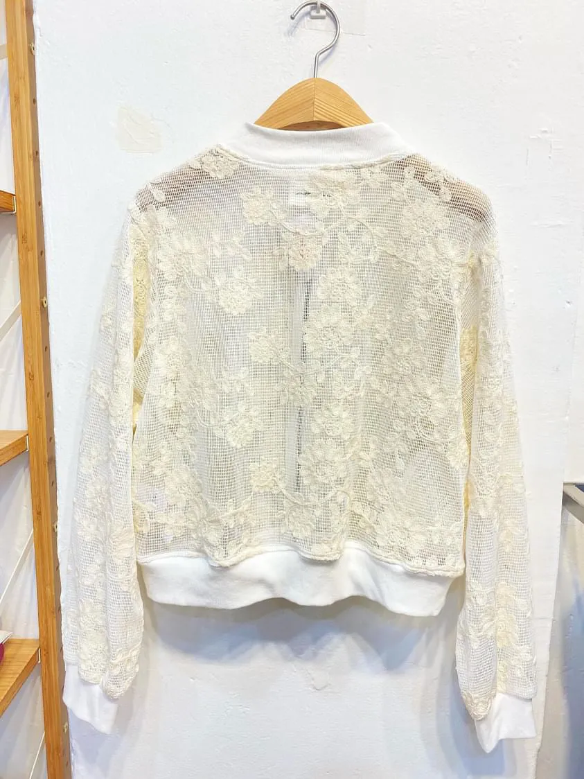 Sheer floral race jacket