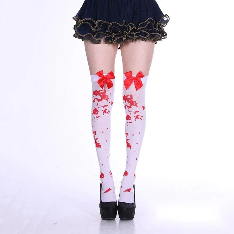 Skull n Bones Thigh Highs