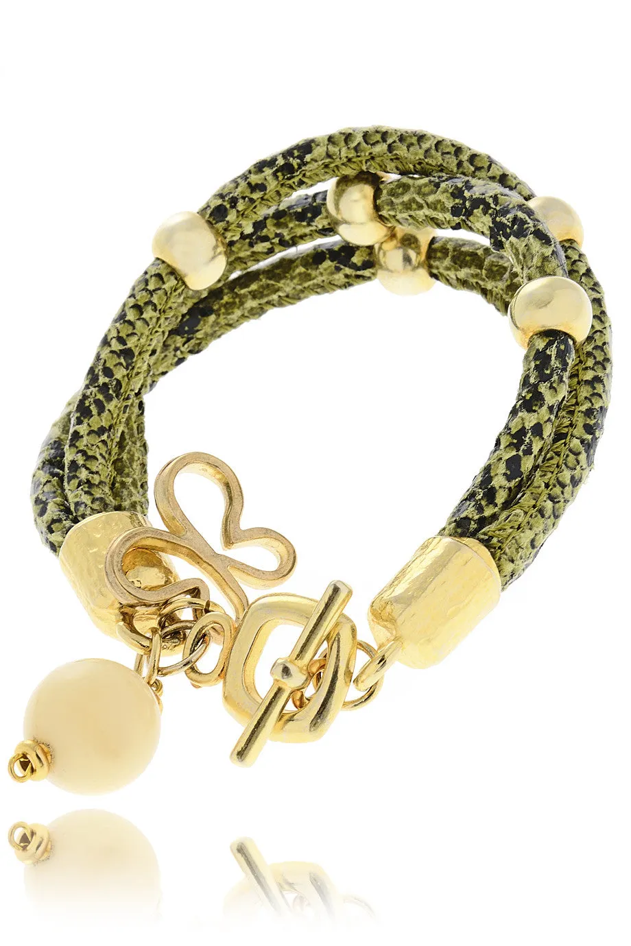 SNAKESKIN Green Wrap Bracelet