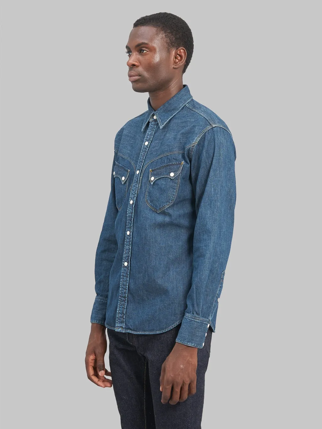 Stevenson Overall Co. Cody Denim Shirt Faded Indigo