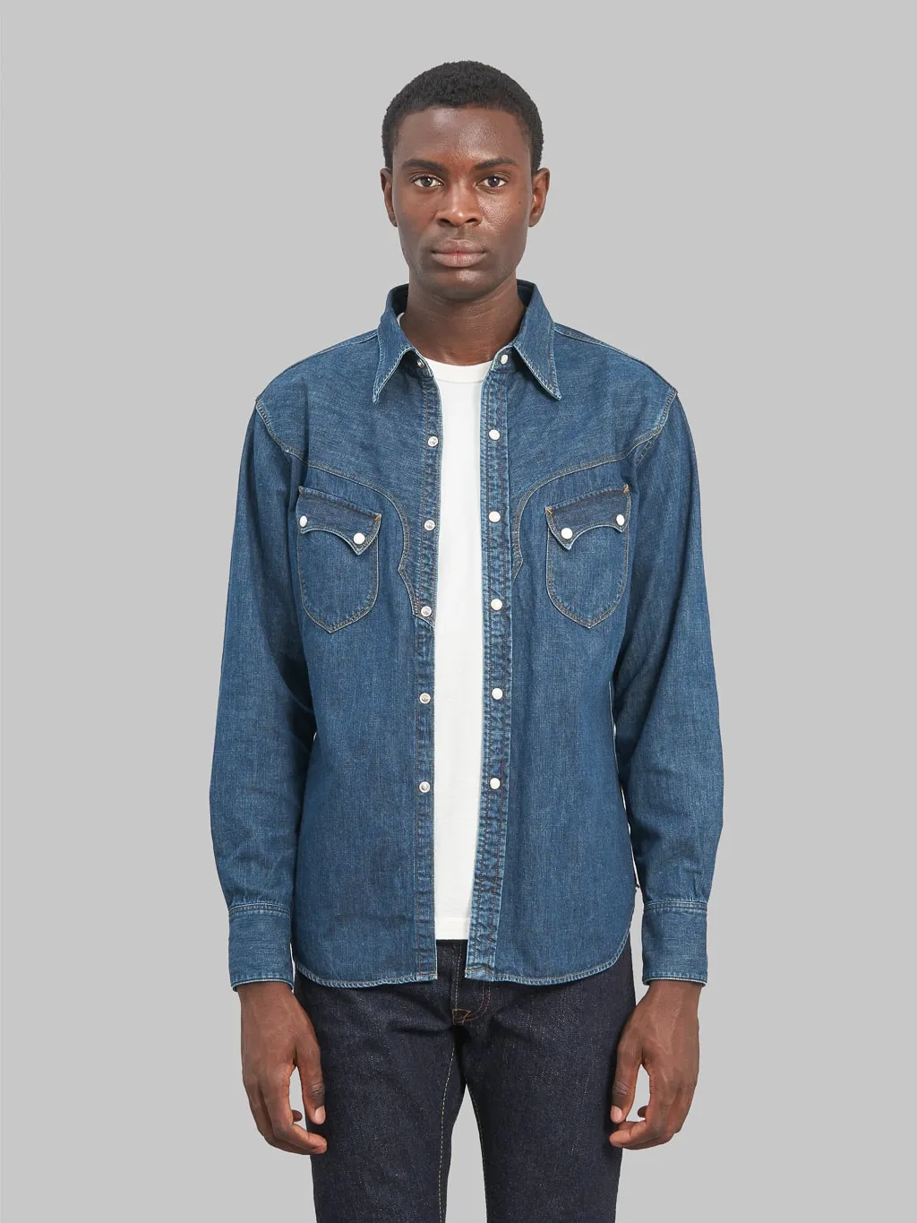 Stevenson Overall Co. Cody Denim Shirt Faded Indigo