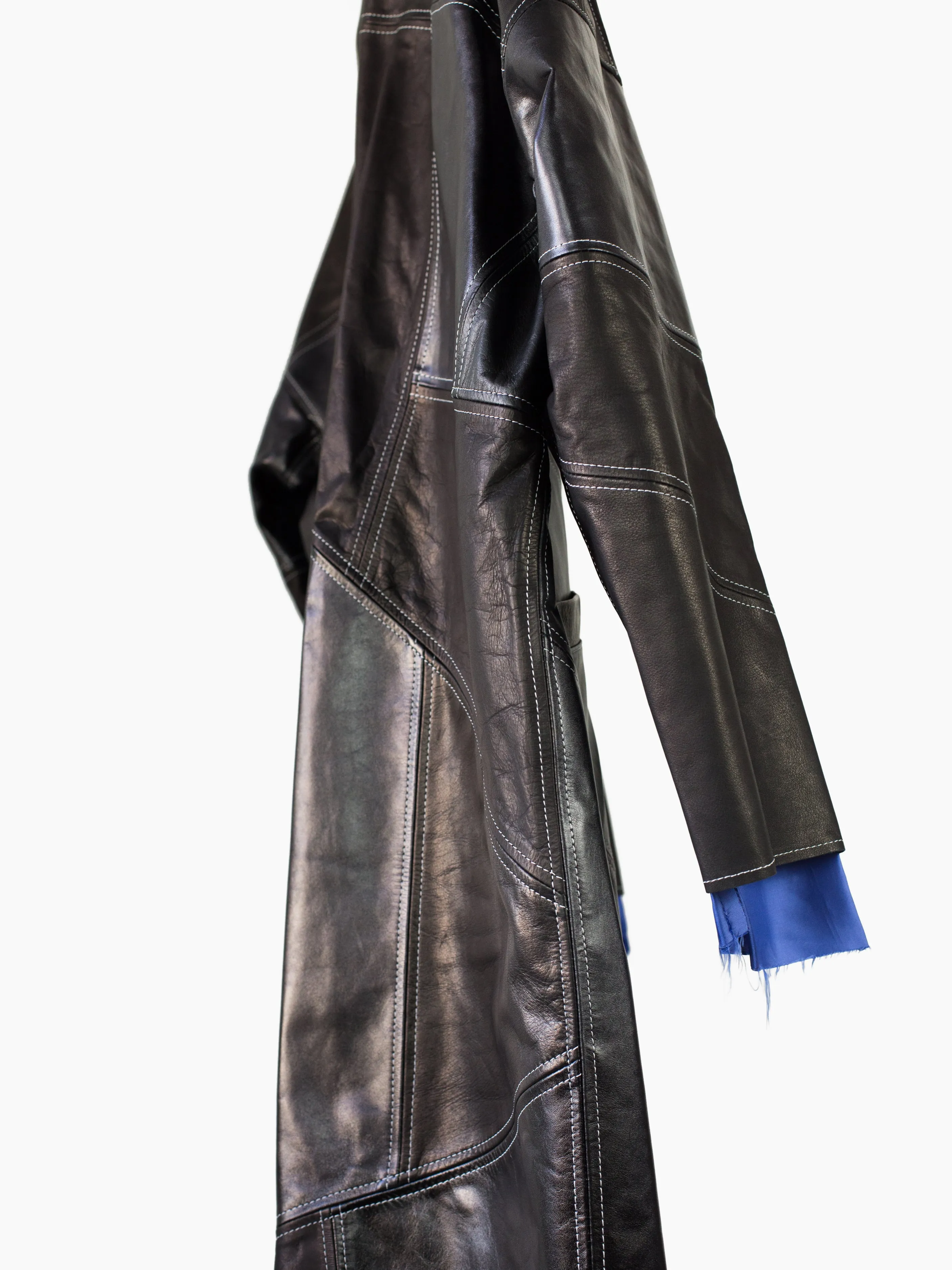 Sulvam AW22 Patchwork Leather Coat