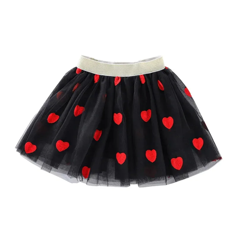 Summer Skirts For Girls Lace Mini Tutu Skirt Fashion Baby Girl Clothes Mesh Pleated Skirt Tutu Embroidery Girl Lace Faldas Dance