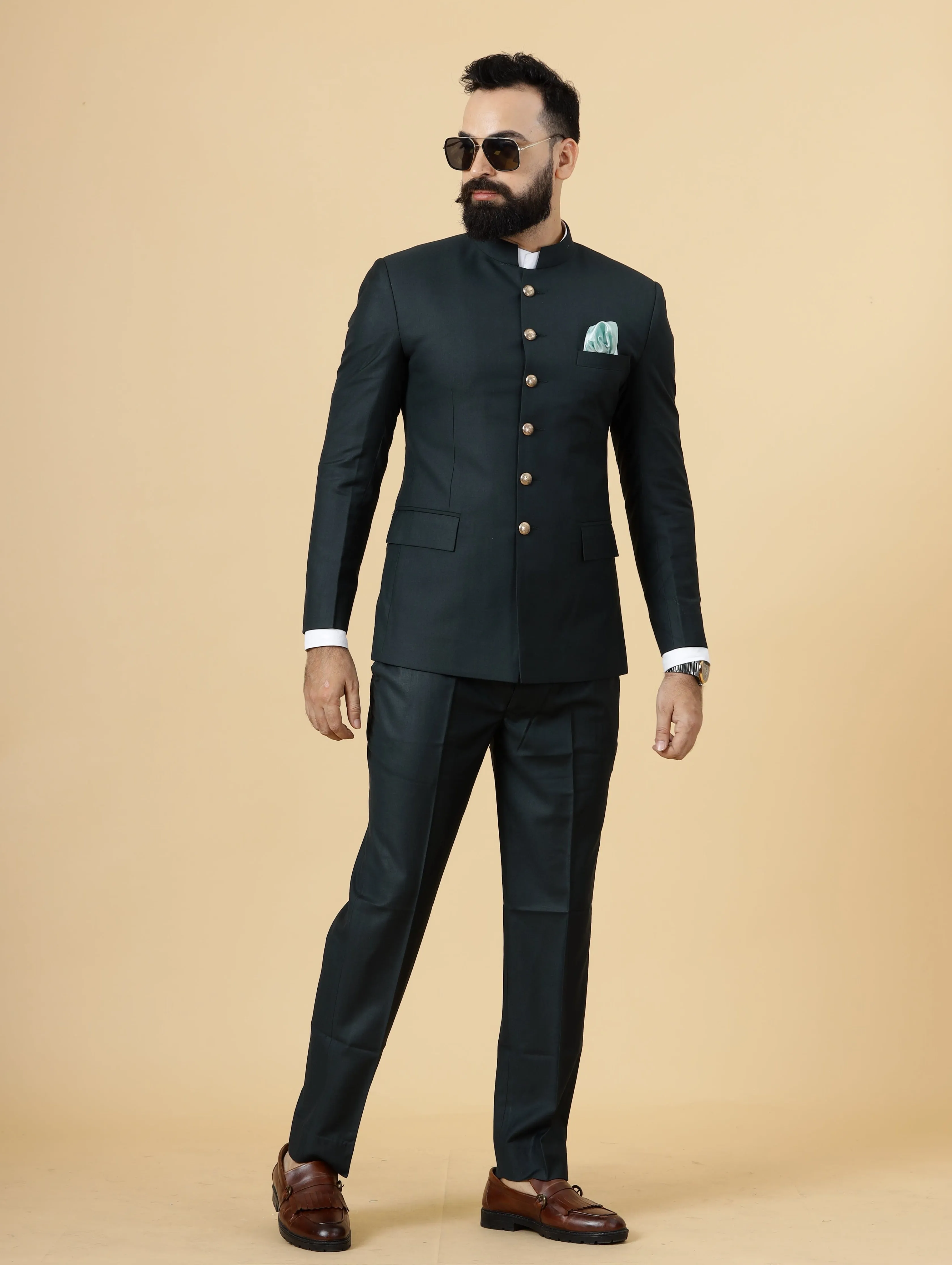 Traditional Dark Green Jodhpuri Suit | Perfect for Wedding and Casual wear|