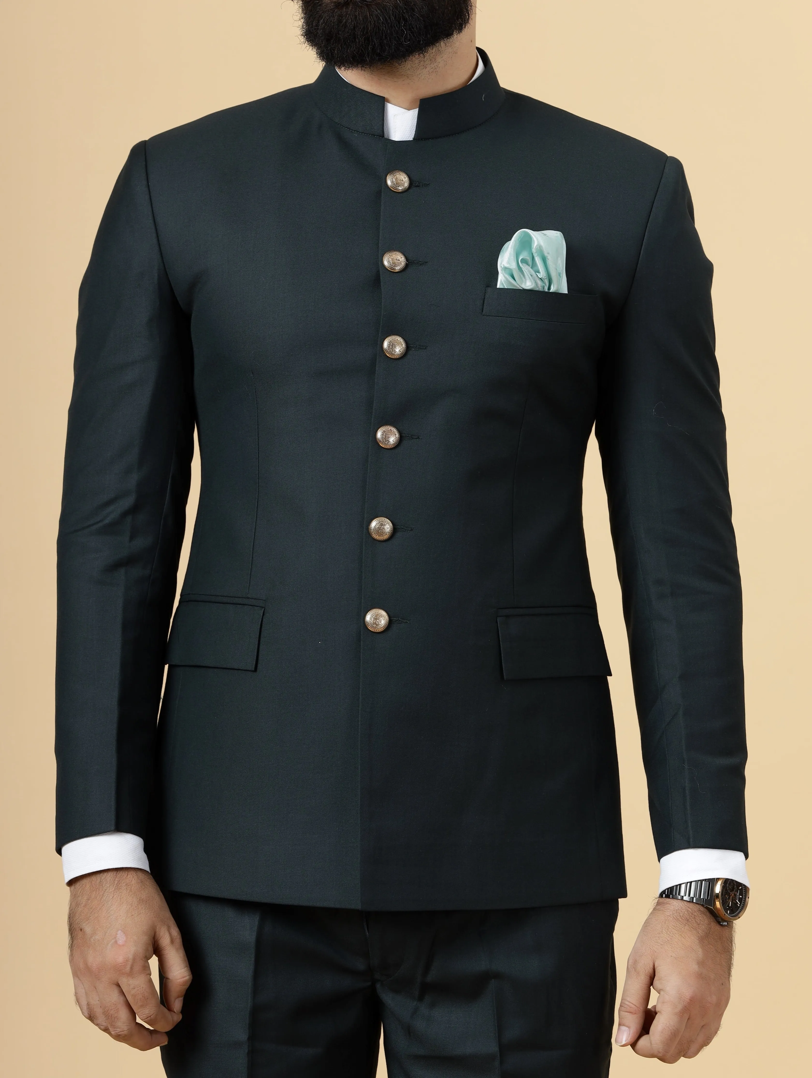 Traditional Dark Green Jodhpuri Suit | Perfect for Wedding and Casual wear|