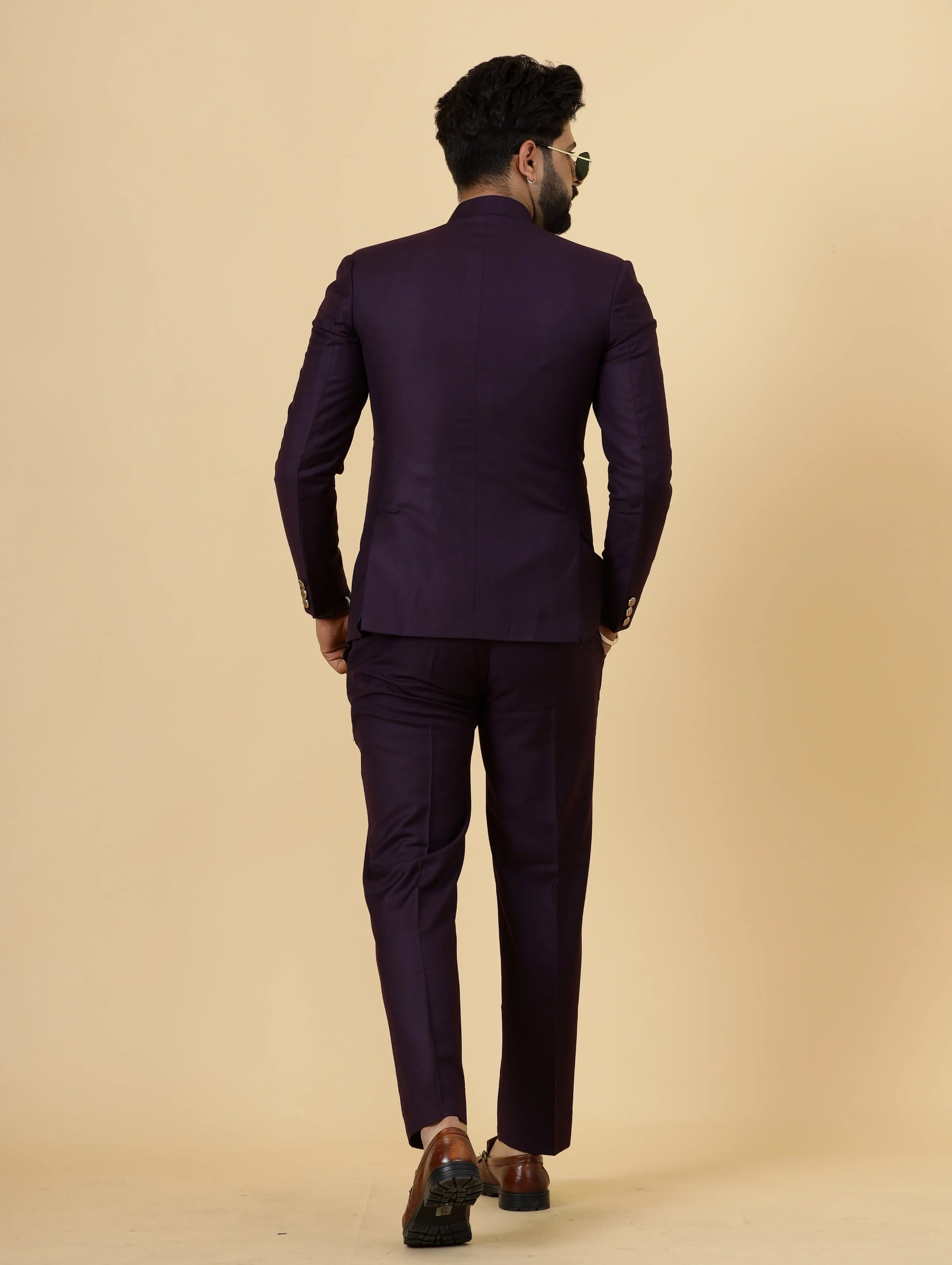 Traditional Dark Purple Jodhpuri Suit | Perfect for Wedding and Casual wear|