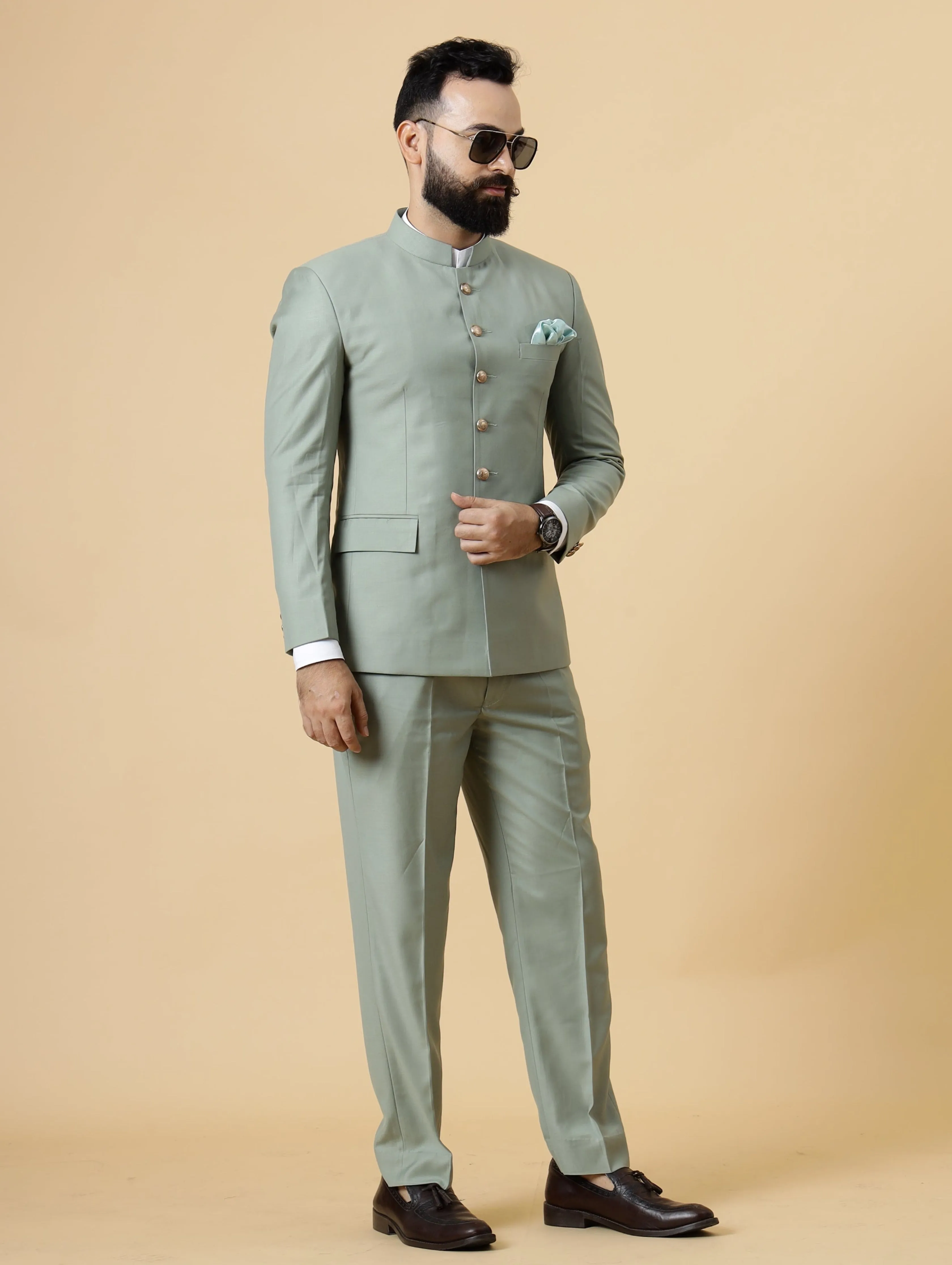 Traditional Moss Green Jodhpuri Suit | Perfect for Wedding and Casual wear|