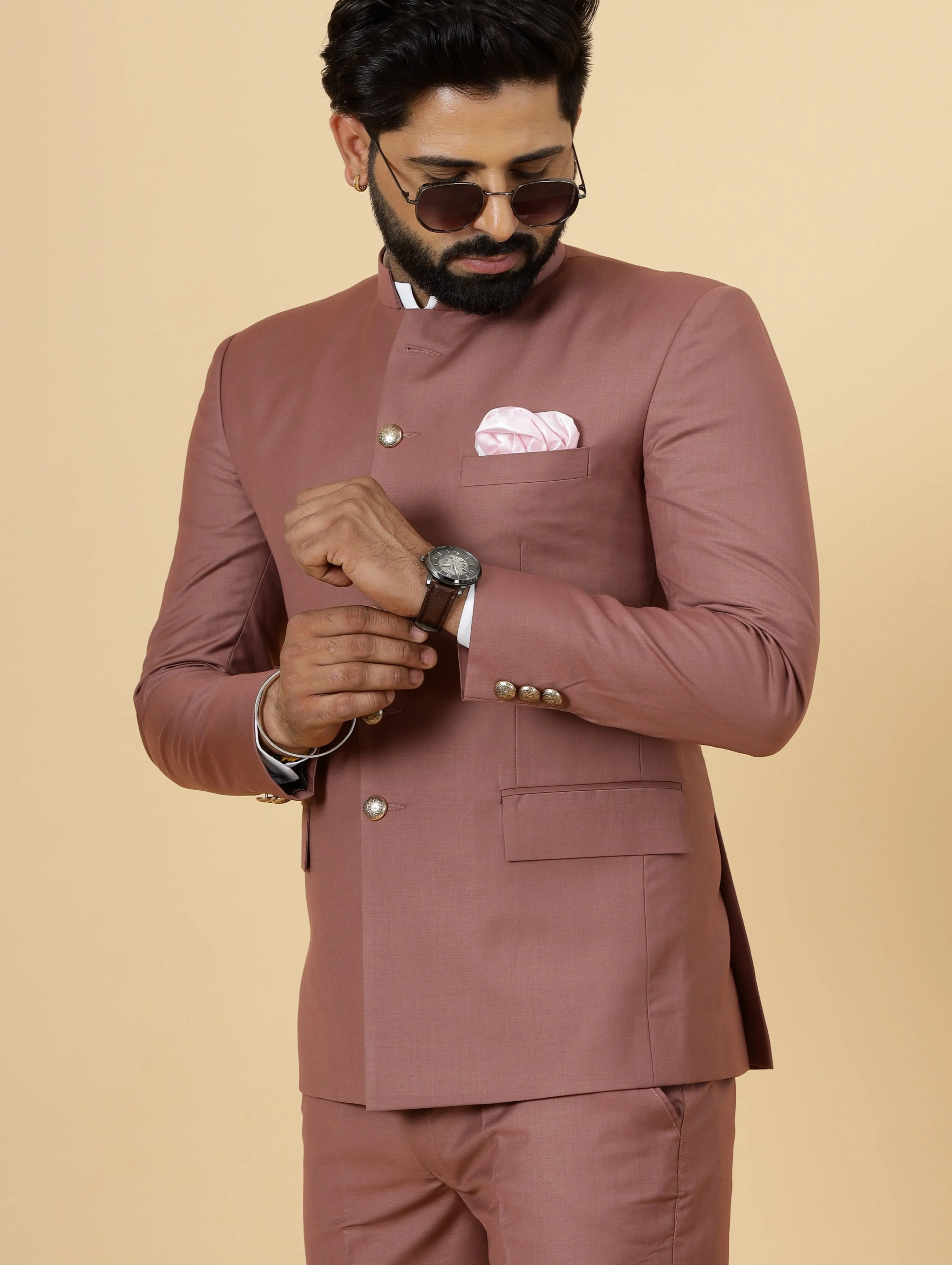 Traditional Rosewood Jodhpuri Suit | Perfect for Wedding and Casual wear|