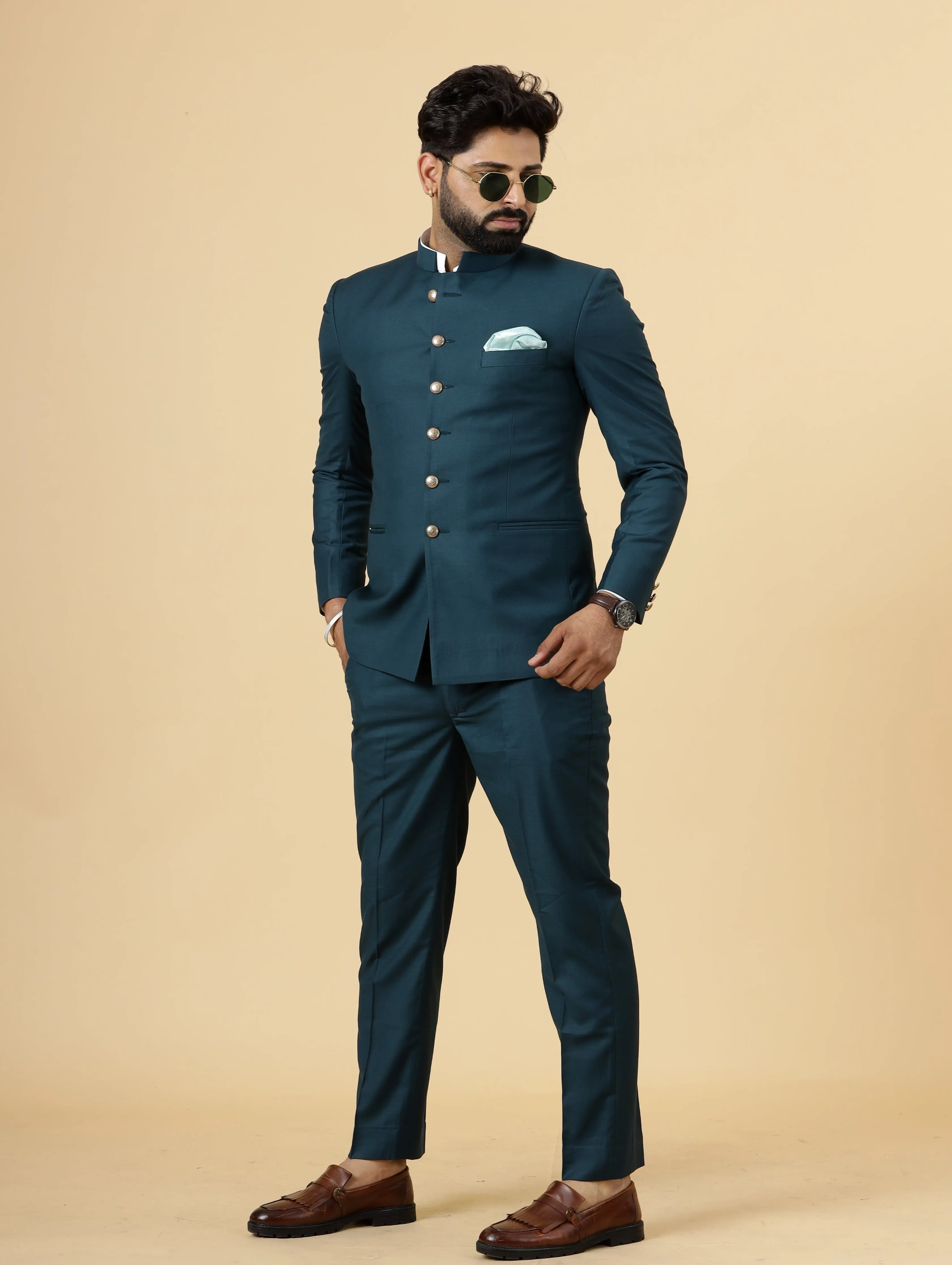 Traditional Teal Jodhpuri Suit | Perfect for Wedding and Casual wear|