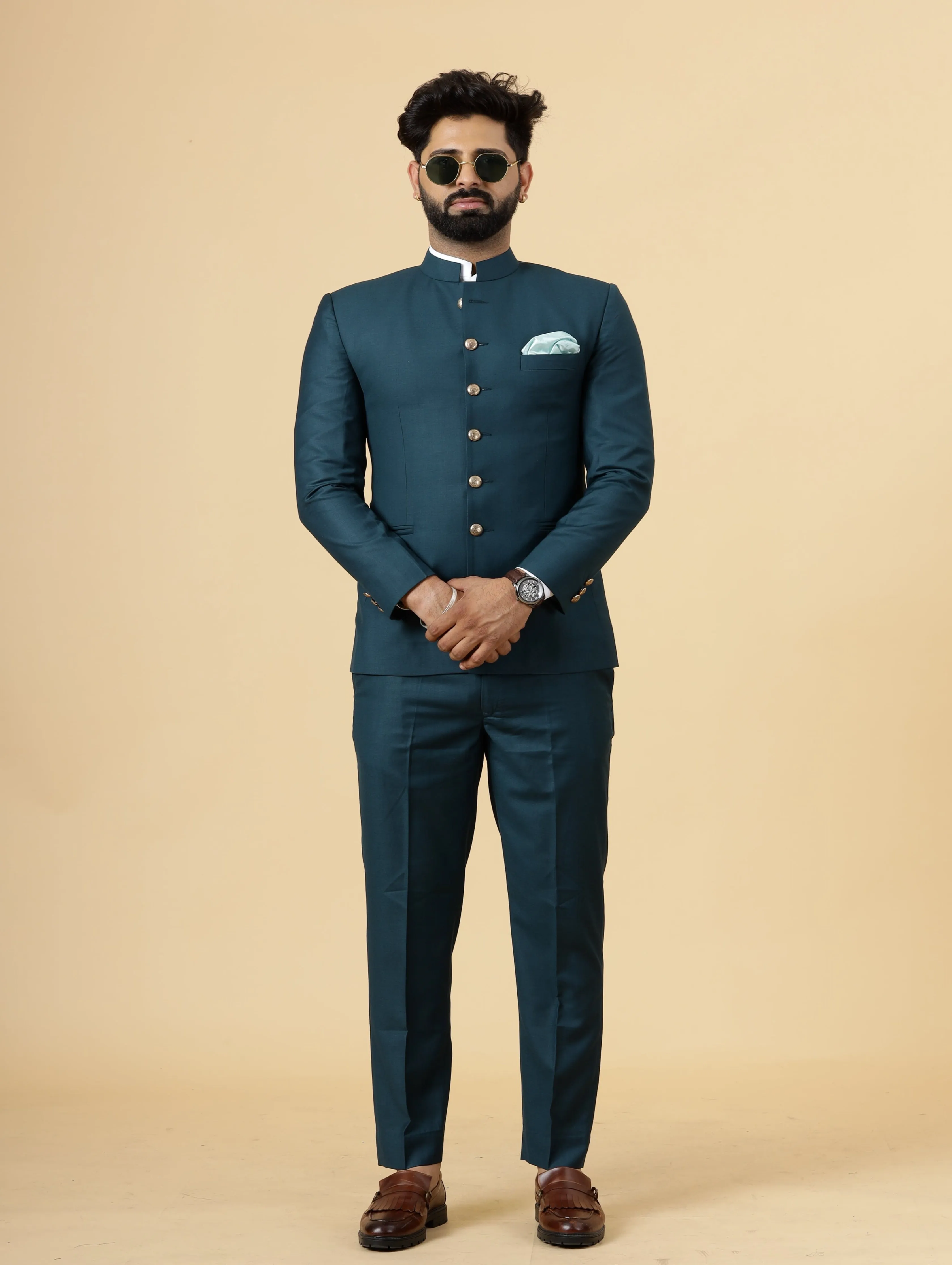 Traditional Teal Jodhpuri Suit | Perfect for Wedding and Casual wear|