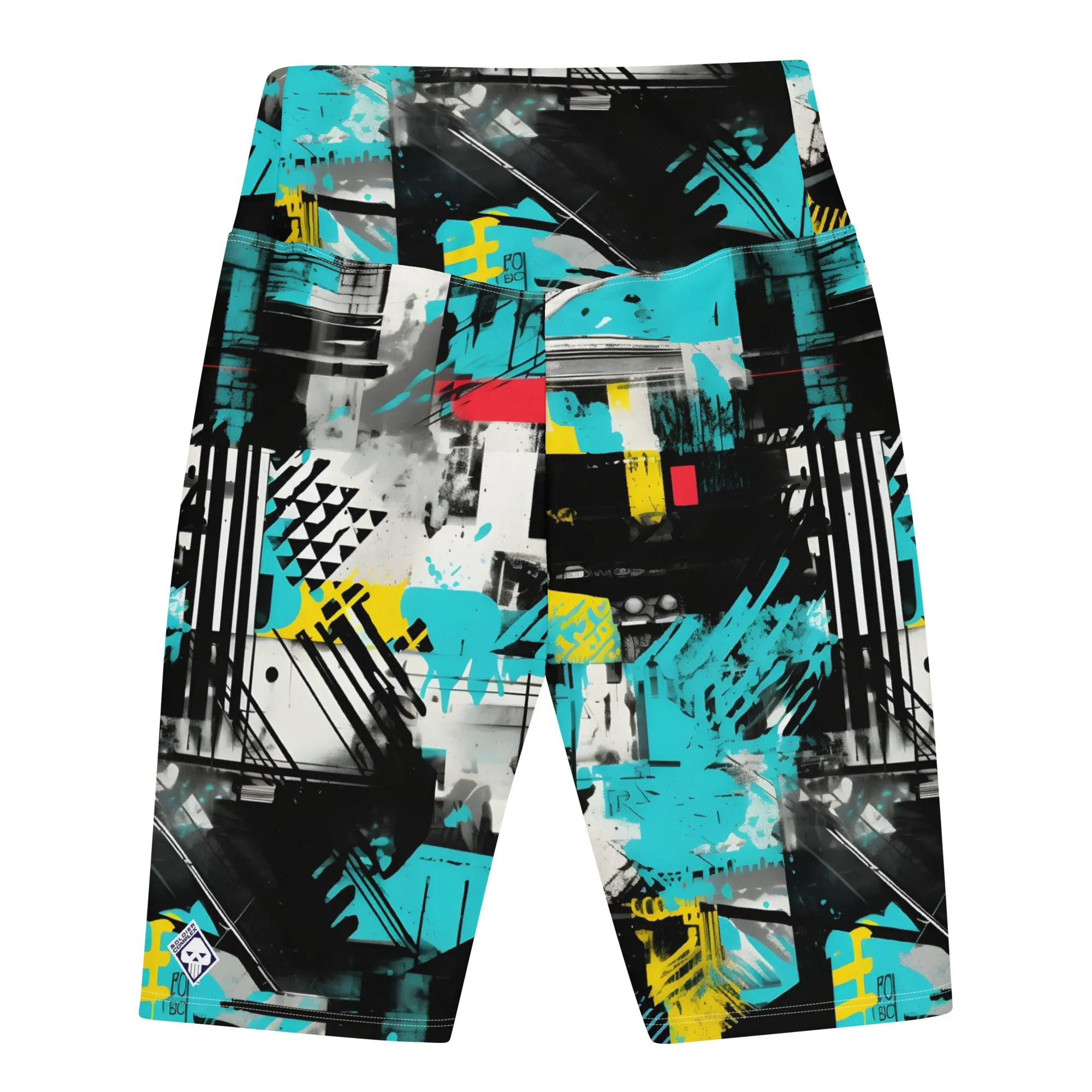 Tropical Tempo: Women's Mile After Mile Biker Shorts - Tropical Thunder 001