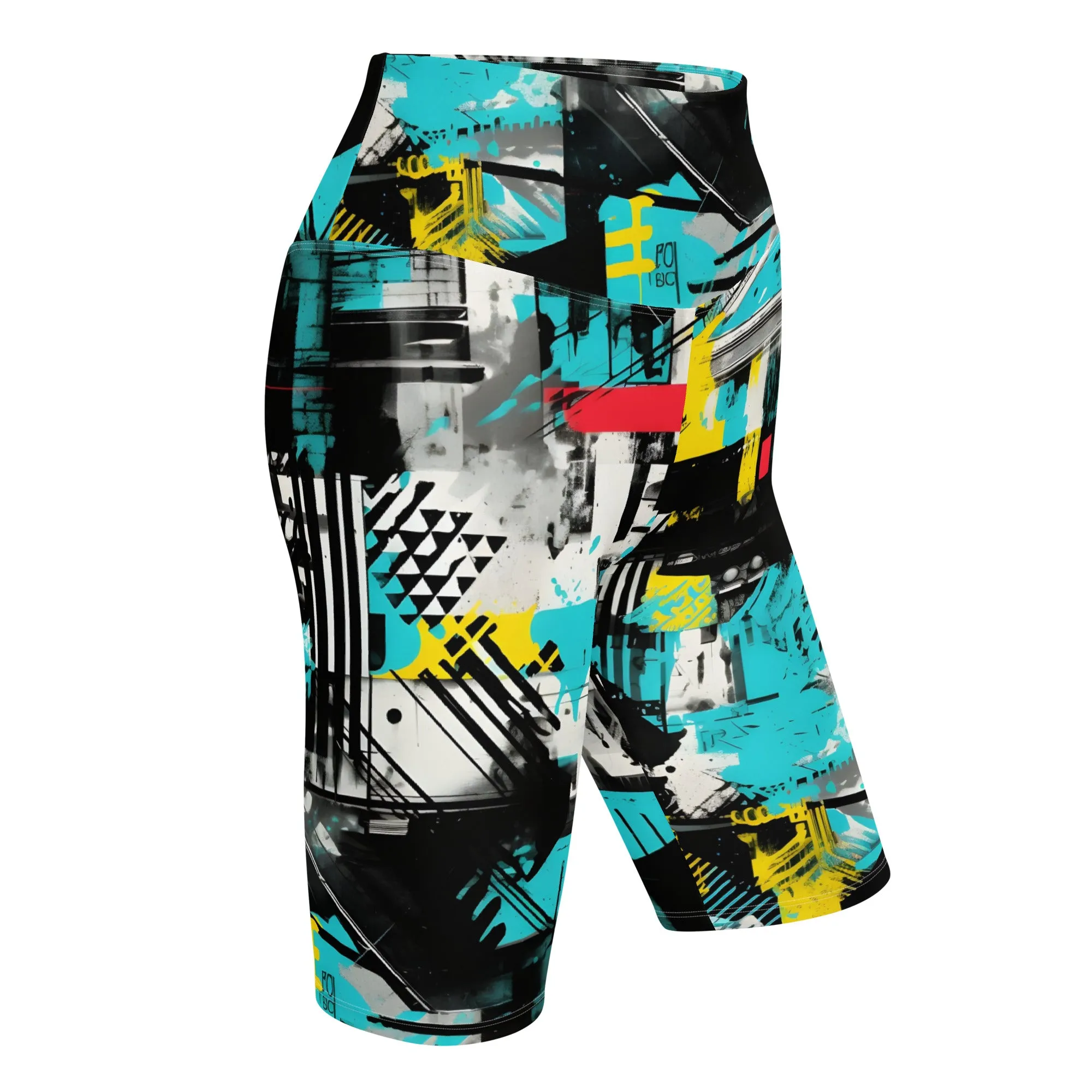 Tropical Tempo: Women's Mile After Mile Biker Shorts - Tropical Thunder 001