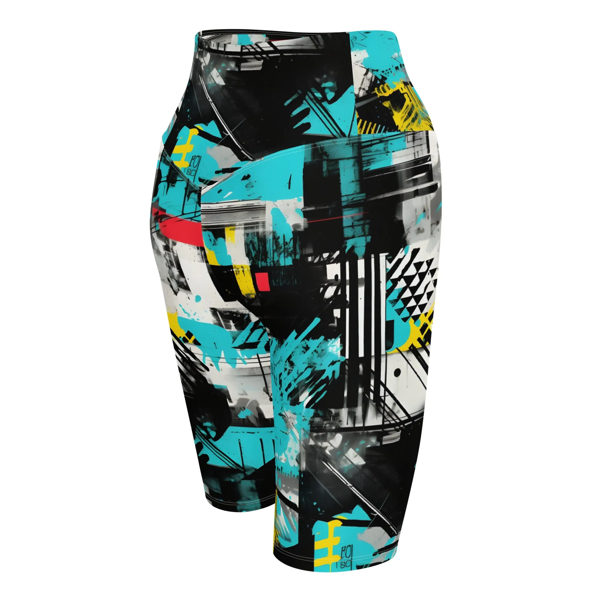 Tropical Tempo: Women's Mile After Mile Biker Shorts - Tropical Thunder 001