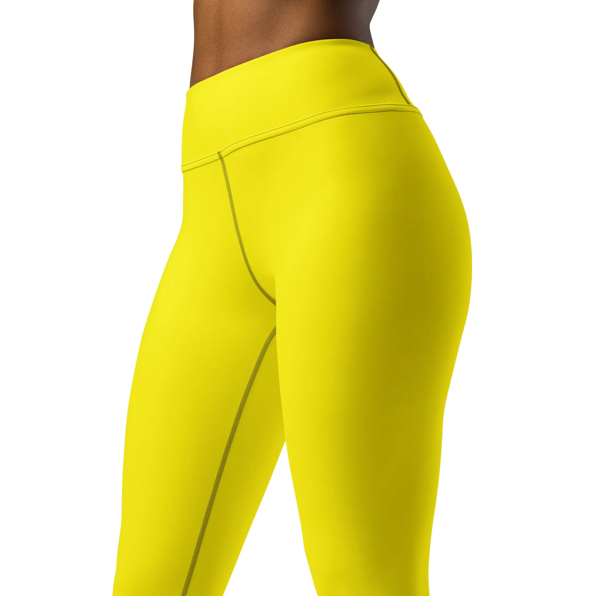 Versatile Movement: Solid Color Leggings for Women - Golden Sun