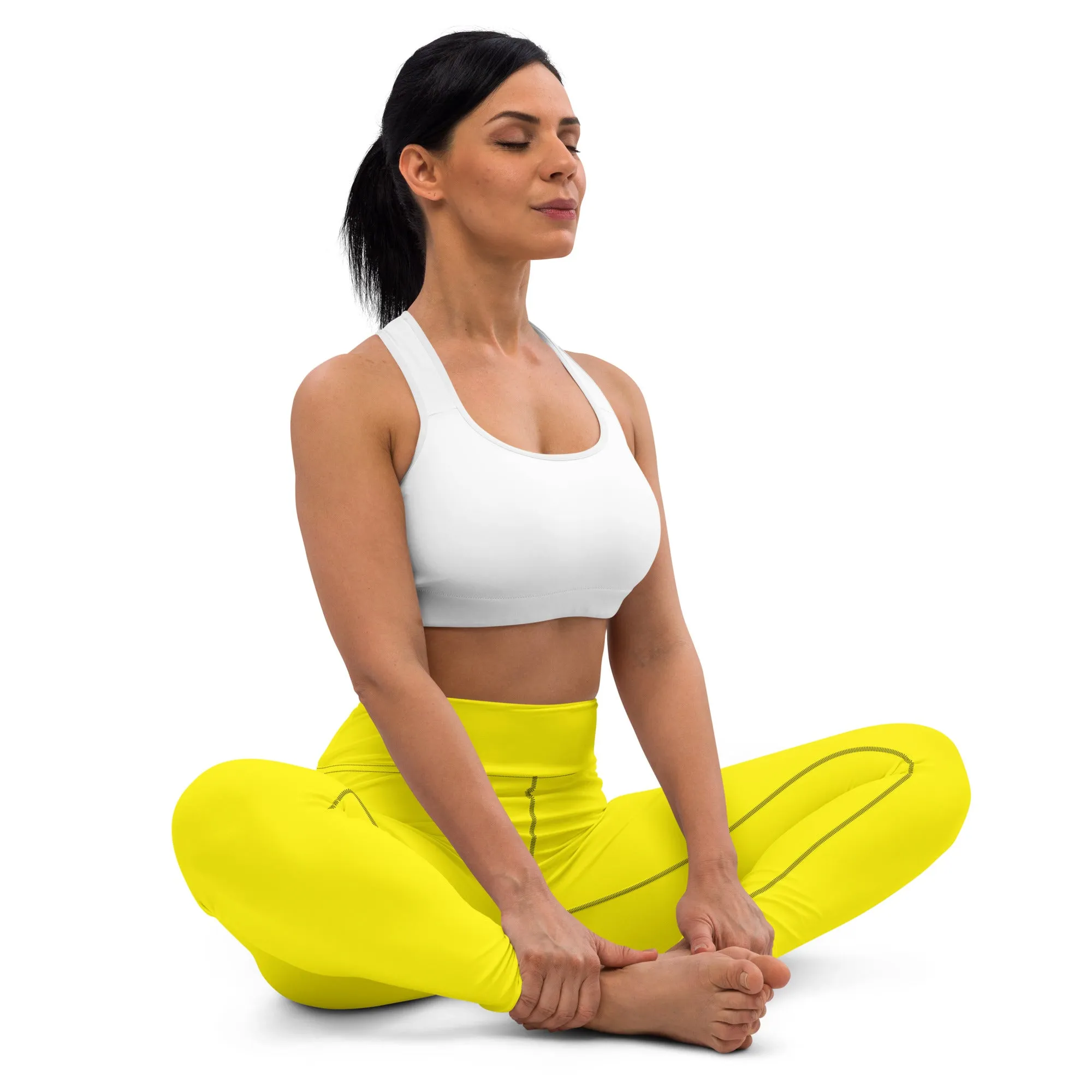 Versatile Movement: Solid Color Leggings for Women - Golden Sun