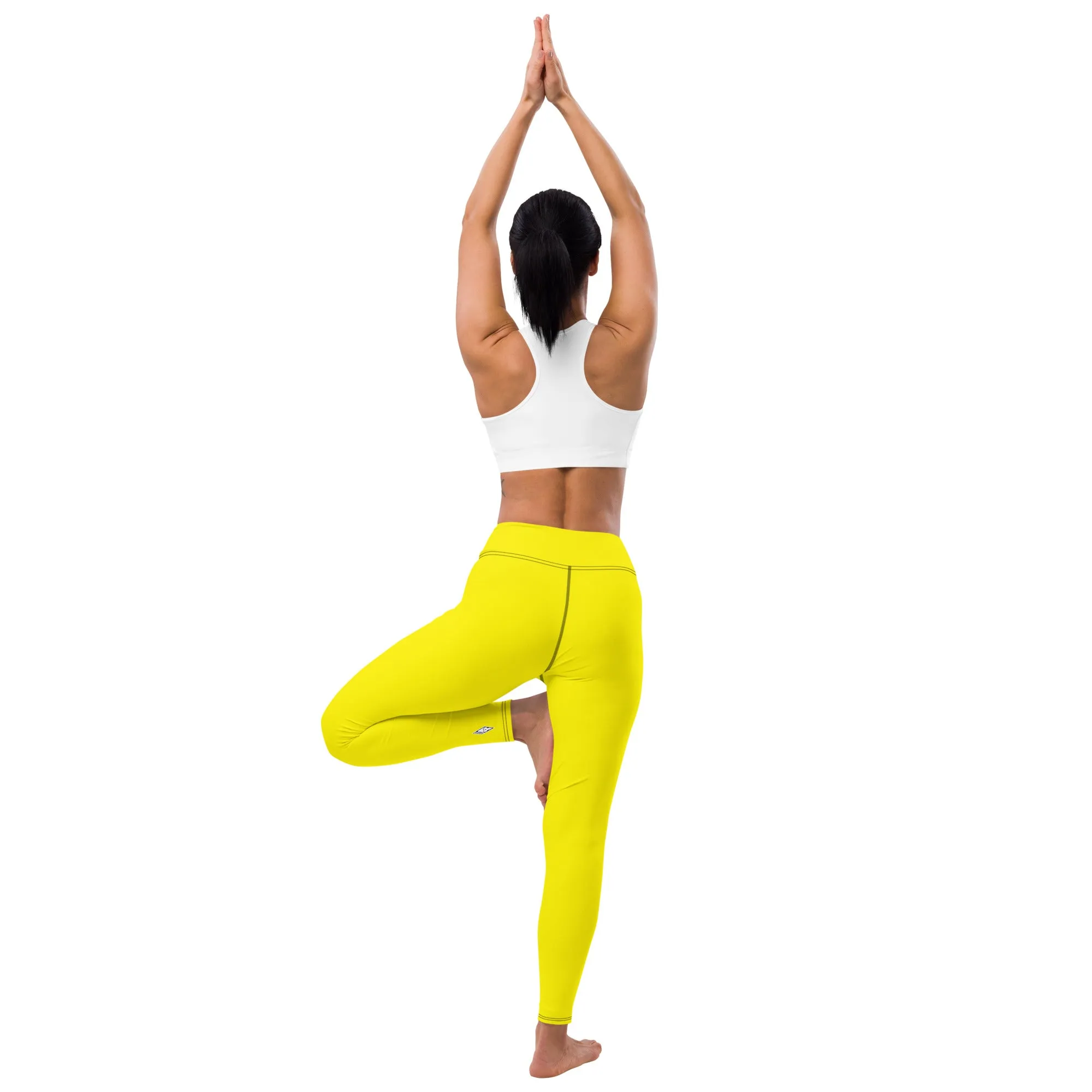 Versatile Movement: Solid Color Leggings for Women - Golden Sun