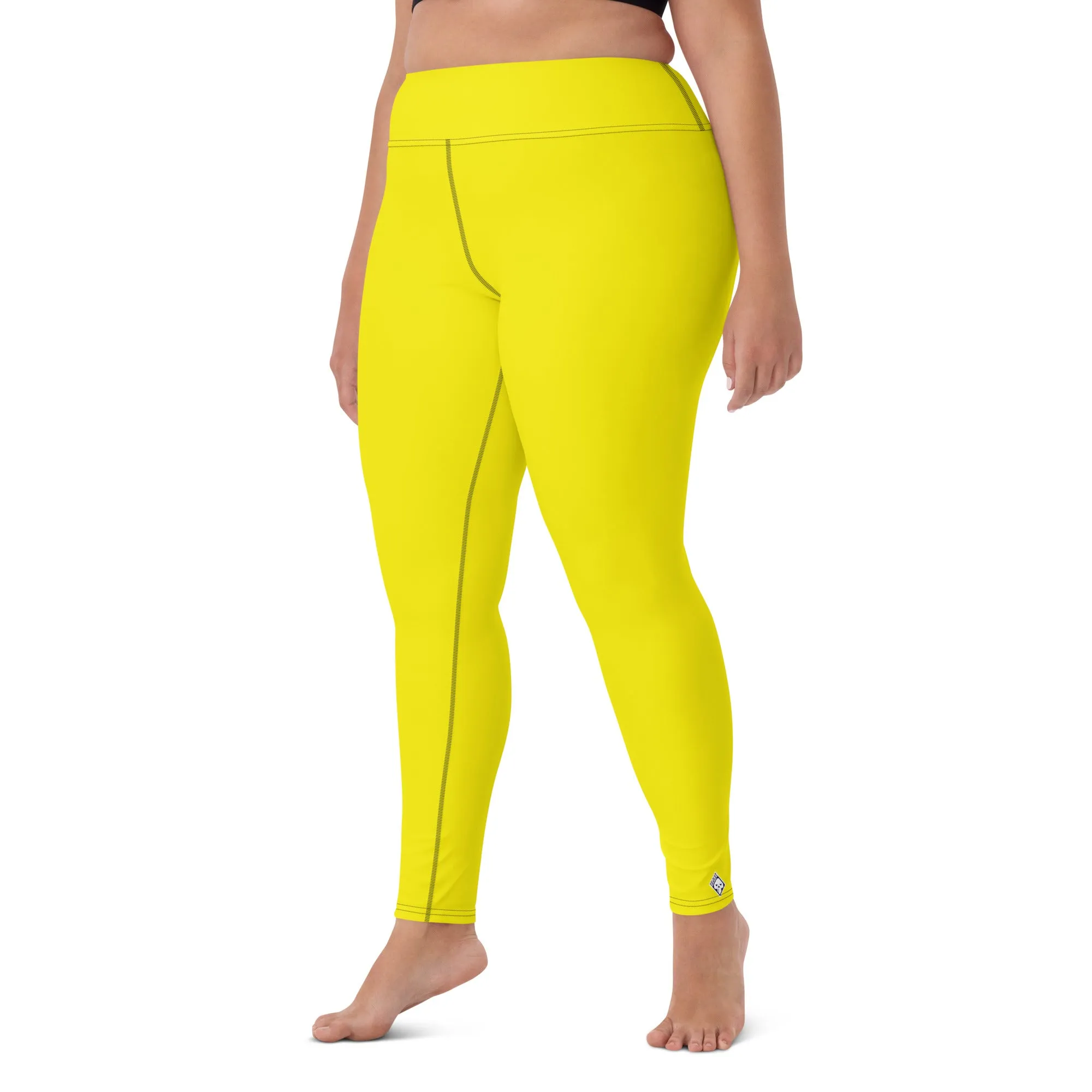 Versatile Movement: Solid Color Leggings for Women - Golden Sun