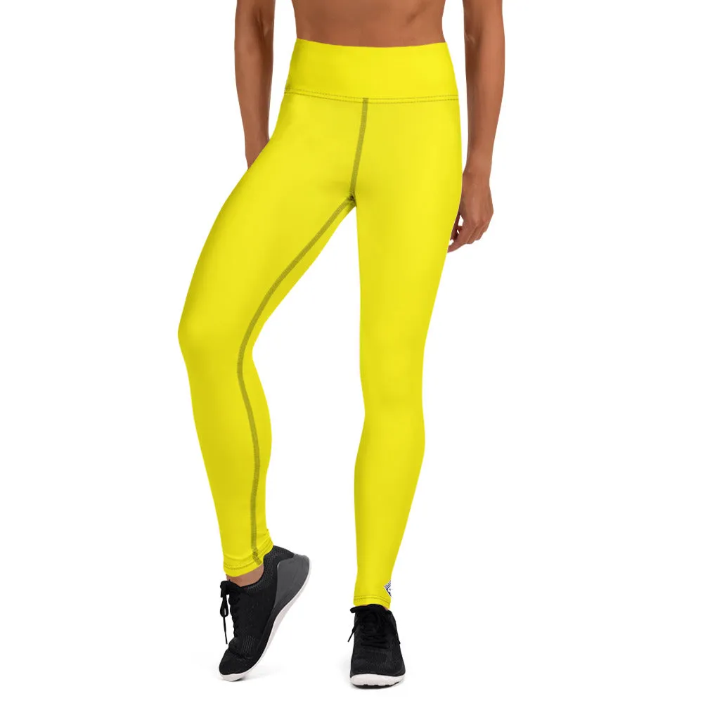 Versatile Movement: Solid Color Leggings for Women - Golden Sun