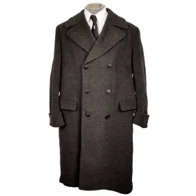 Vintage 1950s Mens Wool Overcoat - Dated 1950 - Size L XL