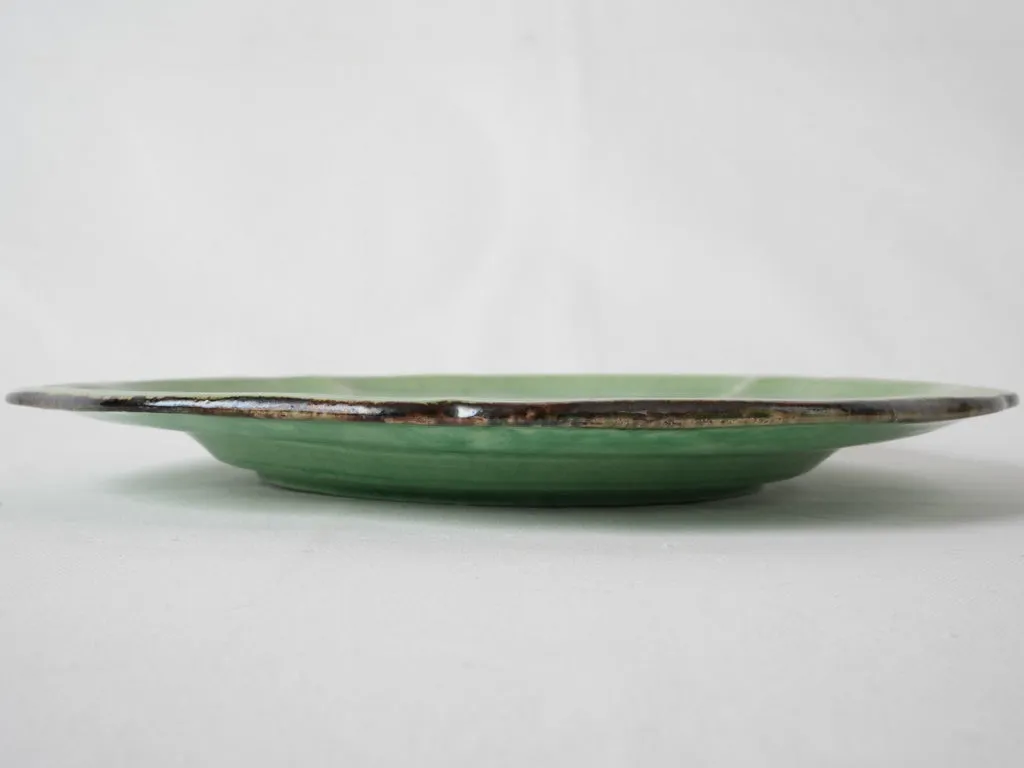 Vintage green-glazed plate from Dieulefit - 13"