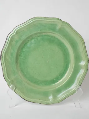 Vintage green-glazed plate from Dieulefit - 13"