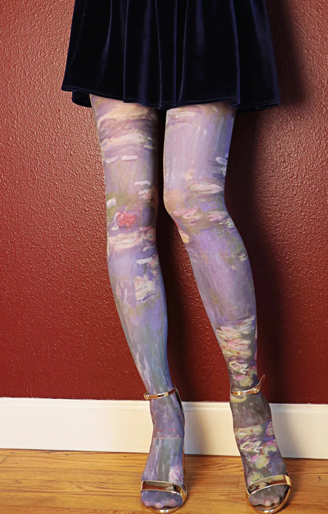 Water Lilies By Claude Monet Printed Art Tights