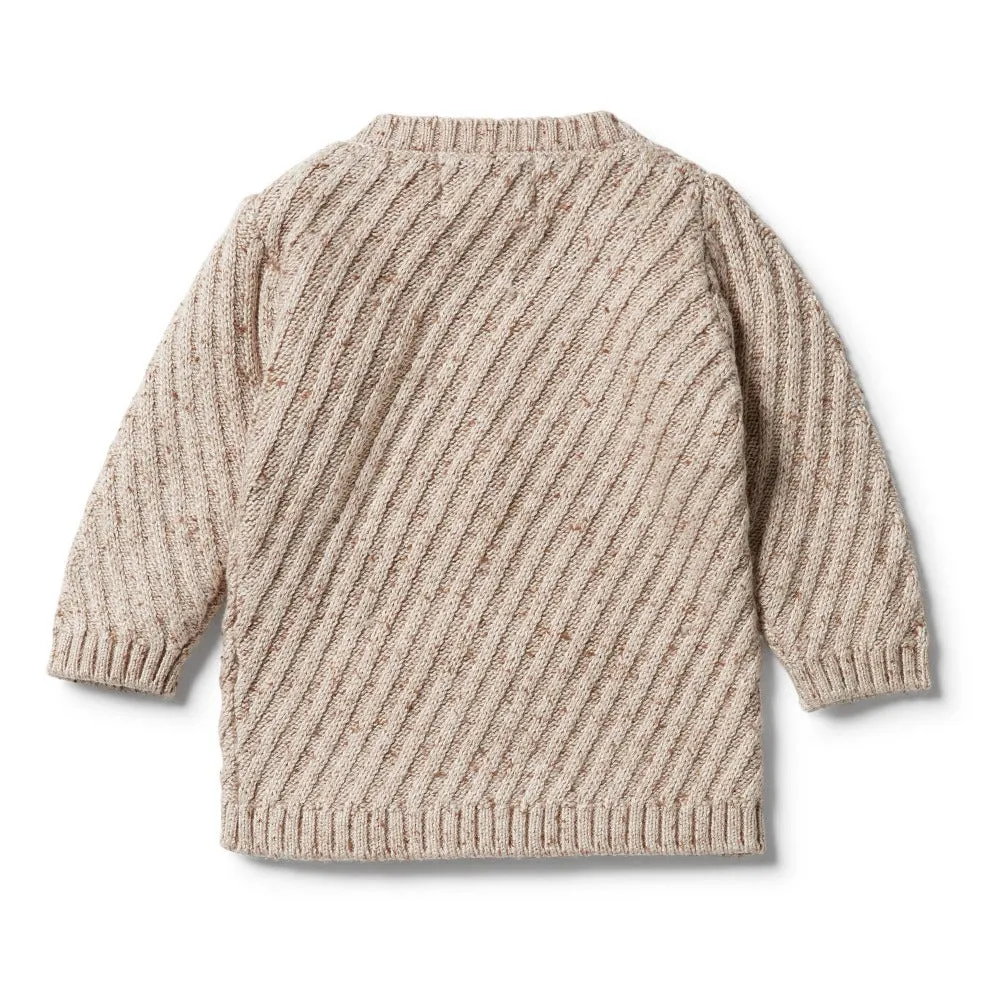 Wilson and Frenchy Knitted Jacquard Jumper Oatmeal Fleck