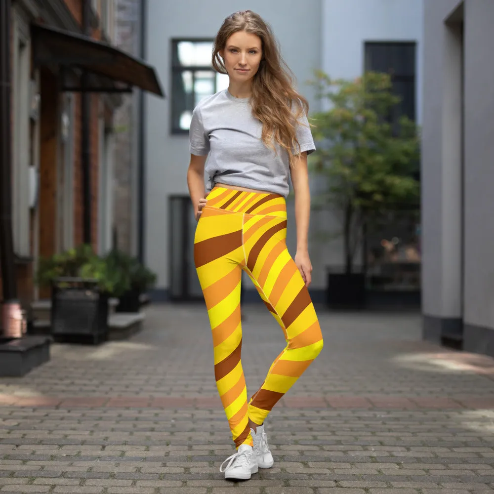 Women's High Waist Wave Honey Comb Leggings Tights