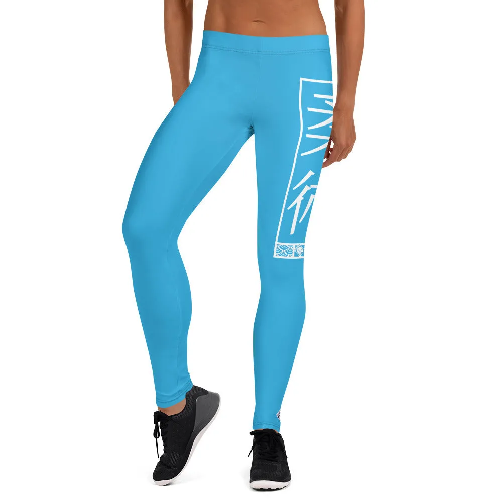 Women's Yoga Pants Workout Leggings For Jiu Jitsu 005 - Cyan