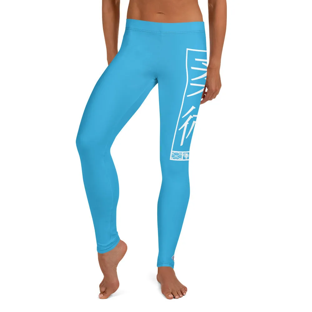 Women's Yoga Pants Workout Leggings For Jiu Jitsu 005 - Cyan