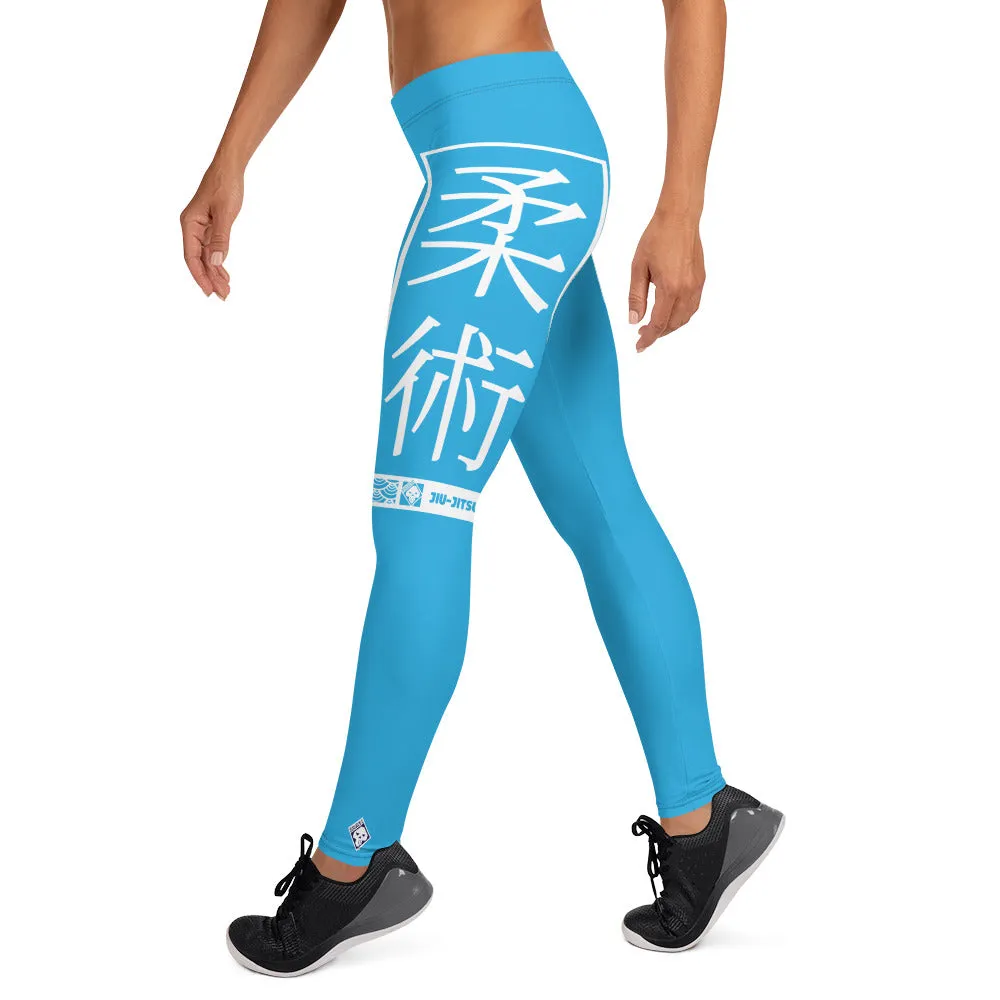 Women's Yoga Pants Workout Leggings For Jiu Jitsu 005 - Cyan