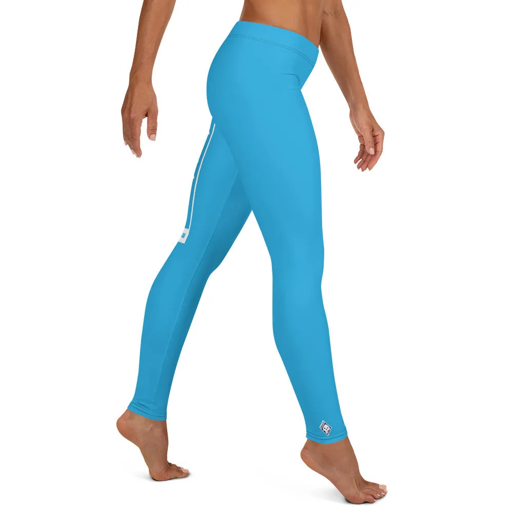 Women's Yoga Pants Workout Leggings For Jiu Jitsu 005 - Cyan