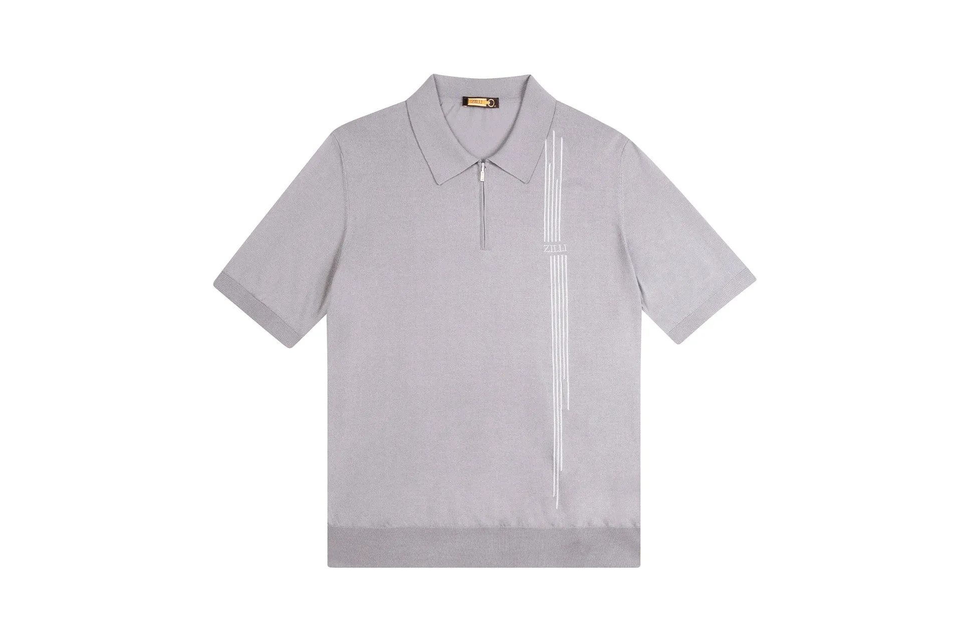 Zilli Ecru Zipped Polo Shirt with Iconic Embroidery